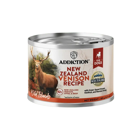 Wild Islands New Zealand Venison Recipe Premium Grain-free Canned Dog Food 185g Addiction Pet Foods USA