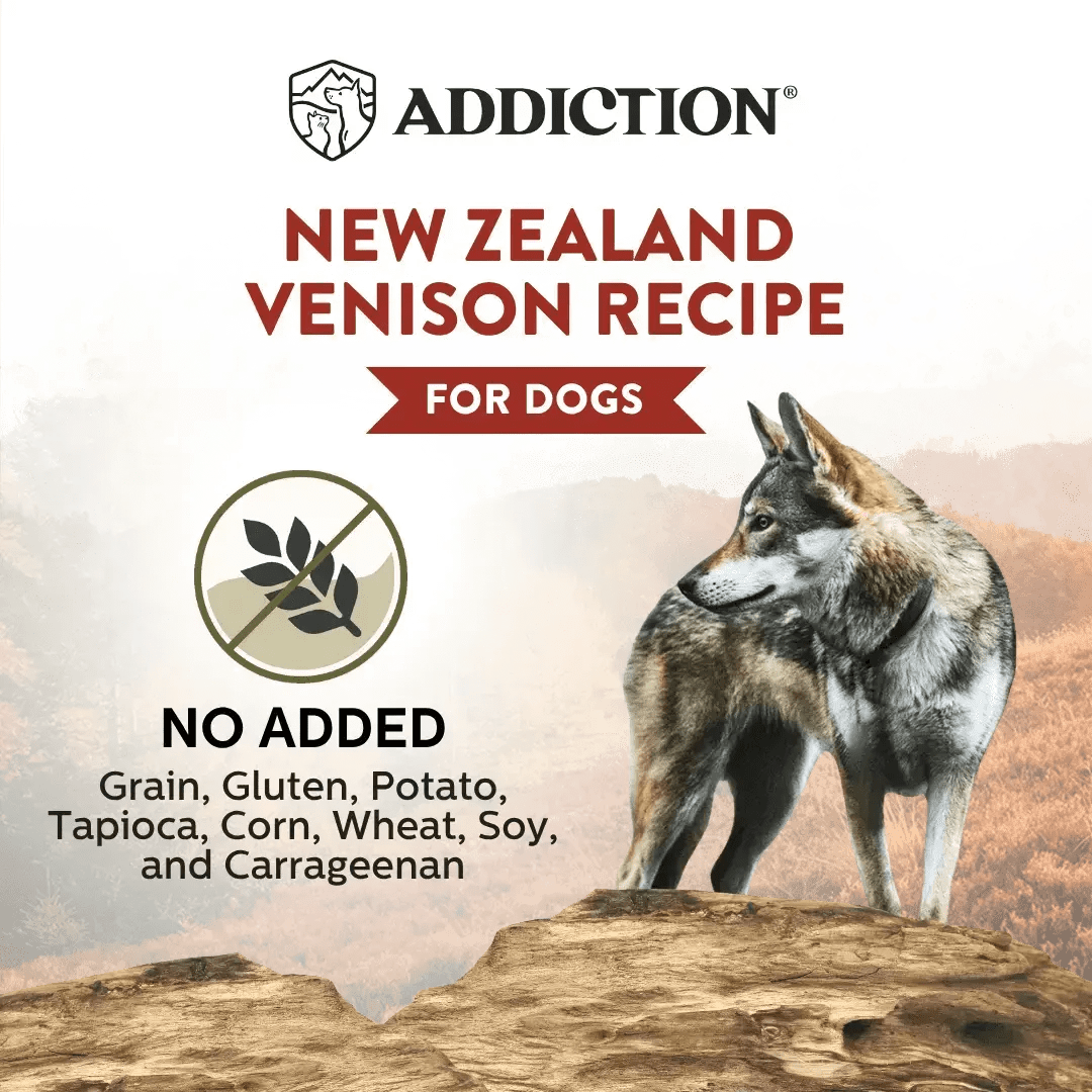 Wild Islands New Zealand Venison Recipe Premium Grain-free Canned Dog Food 185g Addiction Pet Foods USA