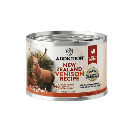Wild Islands New Zealand Venison Recipe Premium Grain-free Canned Dog Food 185g Addiction Pet Foods USA
