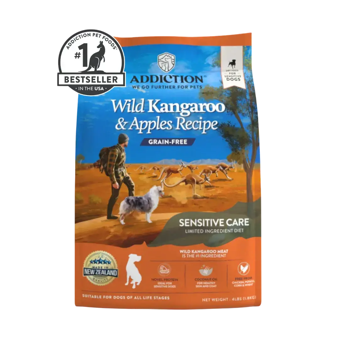 Wild Kangaroo & Apples Recipe Dry Dog Food Addiction Pet Foods USA