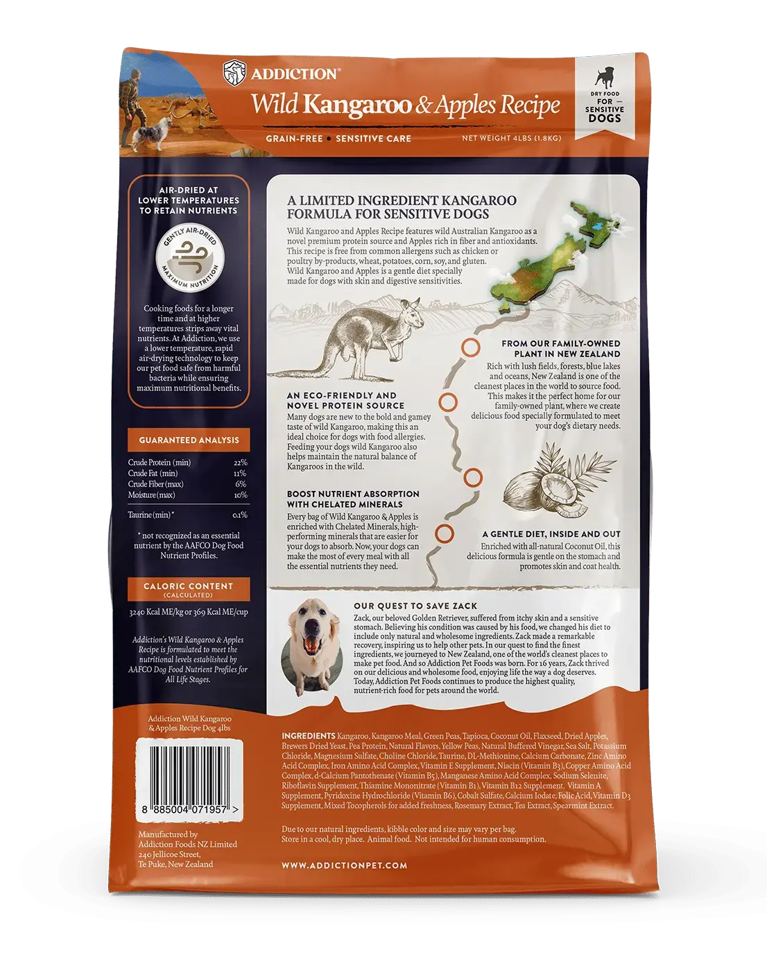 Wild Kangaroo & Apples Recipe Dry Dog Food Addiction Pet Foods USA