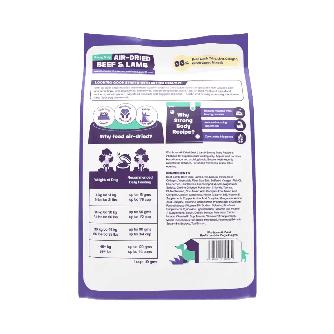 Wishbone Air-Dried Beef & Lamb Recipe Dog Food - 454g Addiction Pet Foods USA
