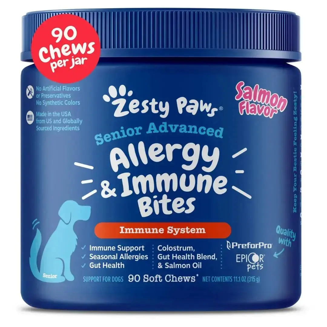 Zesty Paws Dog Allergy Relief- Dog Itching Skin Relief- Dog Probiotics for Itchy Skin and Itchy Ears- Dog Allergy Paw