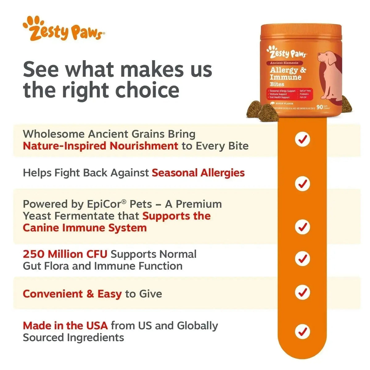 Zesty Paws Dog Allergy Relief- Dog Itching Skin Relief- Dog Probiotics for Itchy Skin and Itchy Ears- Dog Allergy Paw