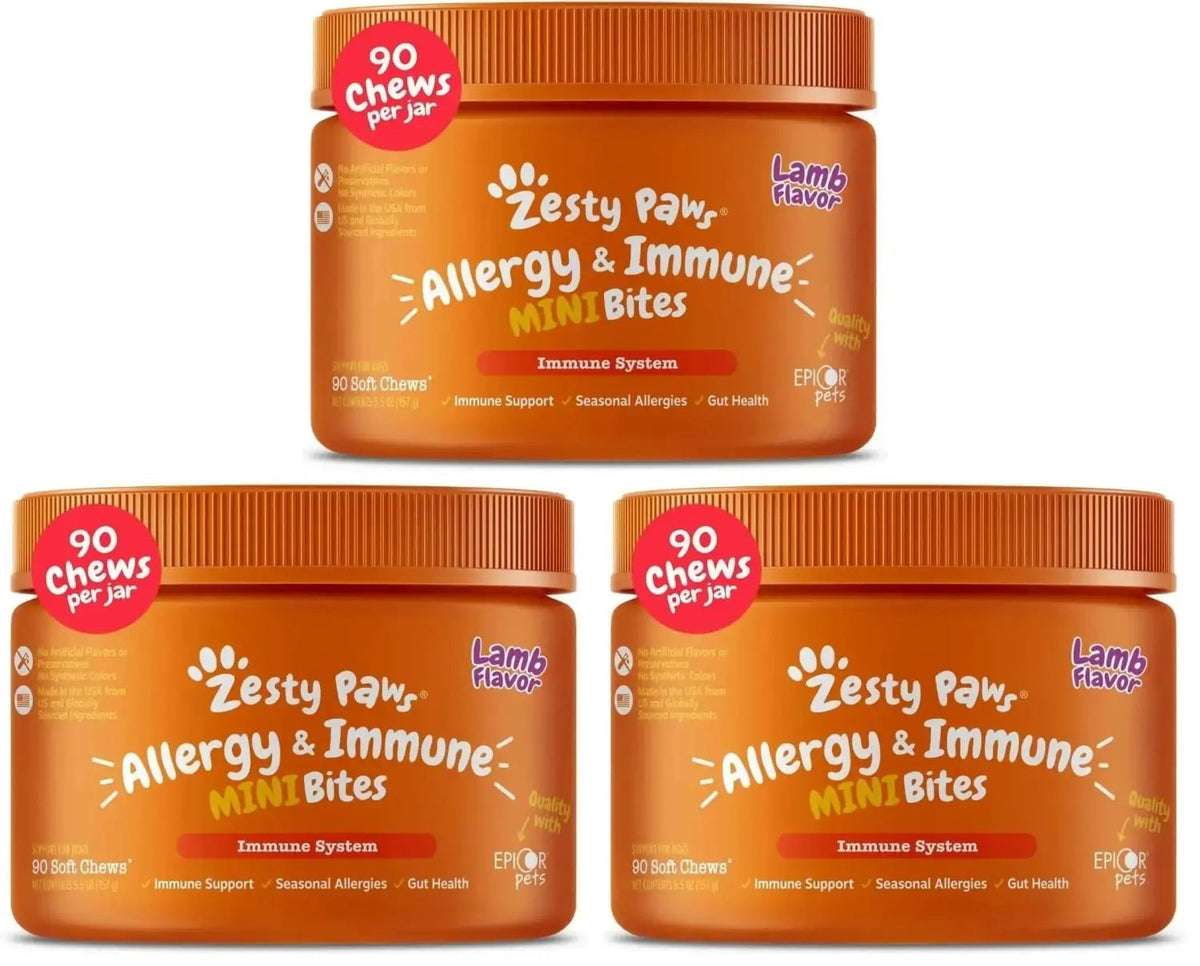Zesty Paws Dog Allergy Relief- Dog Itching Skin Relief- Dog Probiotics for Itchy Skin and Itchy Ears- Dog Allergy Paw