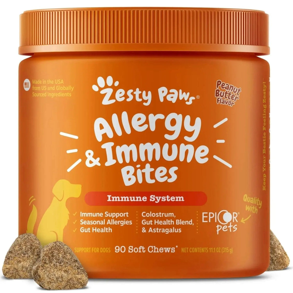 Zesty Paws Dog Allergy Relief- Dog Itching Skin Relief- Dog Probiotics for Itchy Skin and Itchy Ears- Dog Allergy Paw