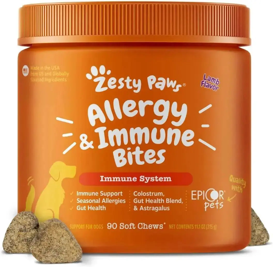 Zesty Paws Dog Allergy Relief- Dog Itching Skin Relief- Dog Probiotics for Itchy Skin and Itchy Ears- Dog Allergy Paw
