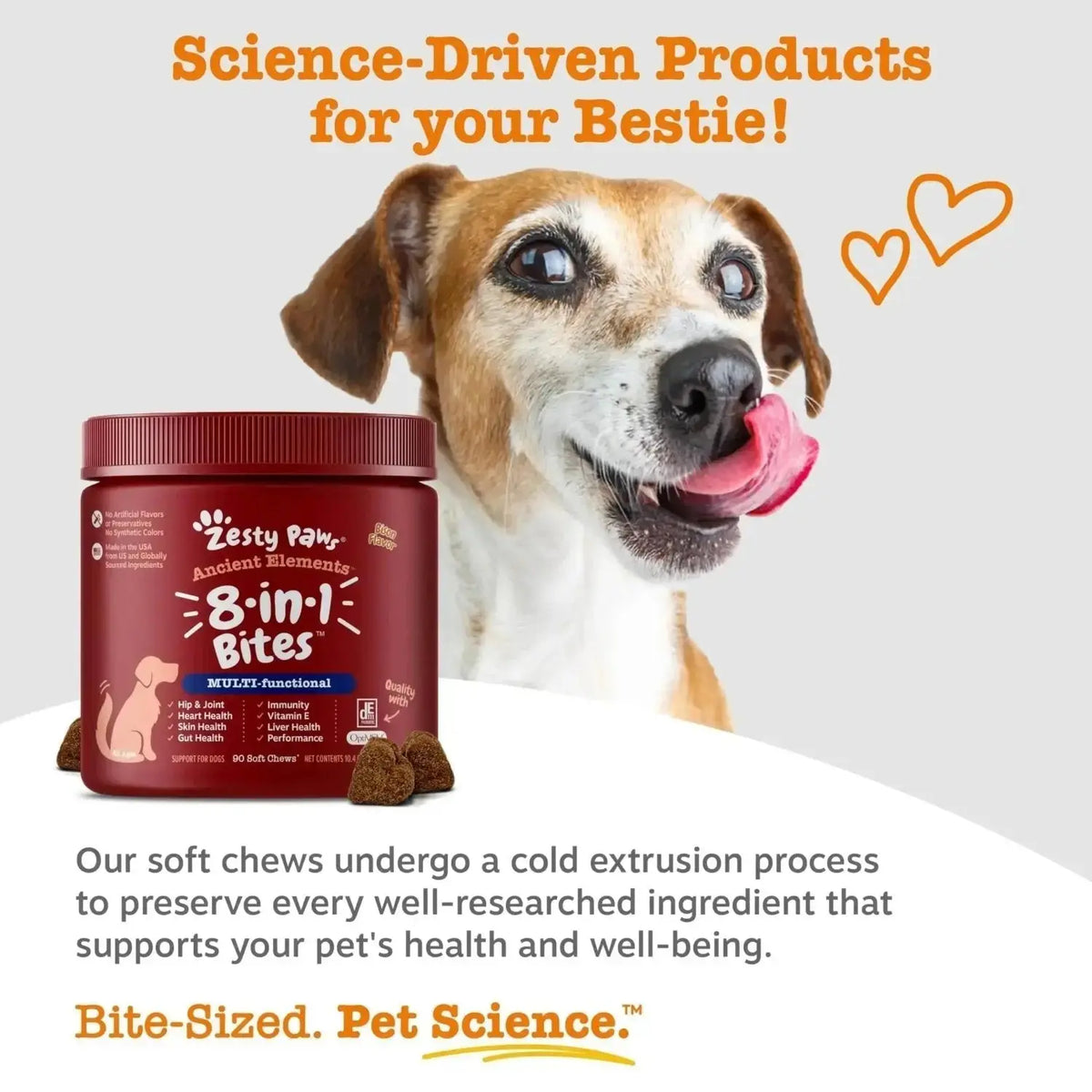 Zesty Paws Dog Multivitamin Chewable Dog Vitamins and Supplements for Hip & Joints Skin & Coat Omega 3 Fish Oil