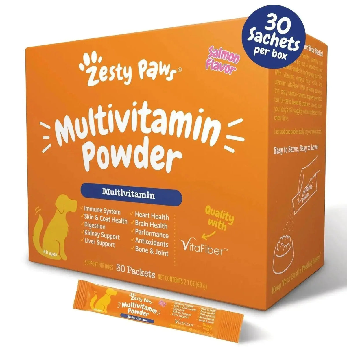 Zesty Paws Dog Multivitamin Chewable Dog Vitamins and Supplements for Hip & Joints Skin & Coat Omega 3 Fish Oil