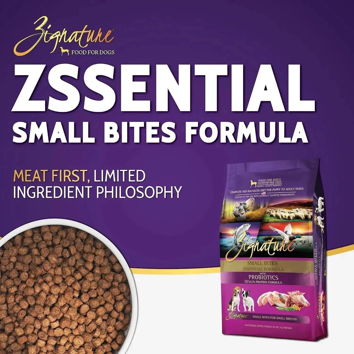 Zssential Limited Ingredient Formula Dry Dog Food Small Bites Dry Dog Food 4Lb